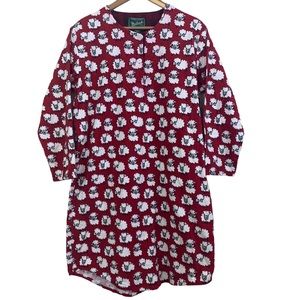 Woolrich Women’s Cotton Flannel Sleep Shirt Nightgown Pajamas Sheep Red Small